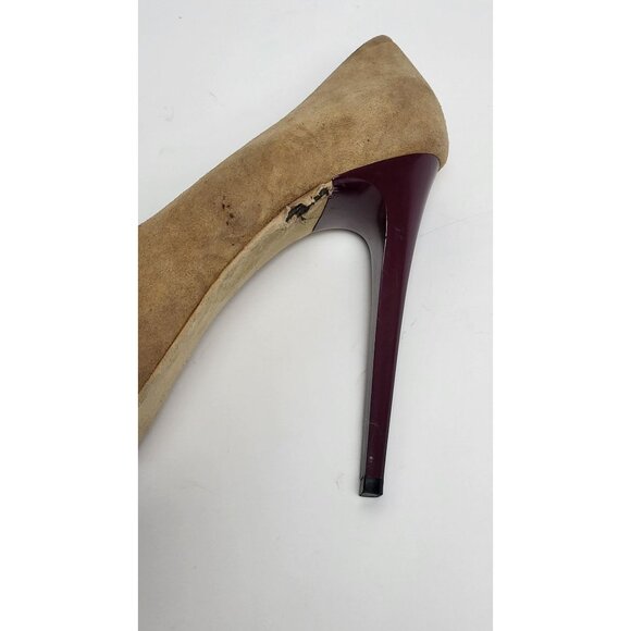 Pour La Victoire Tan Suede Platform Stiletto Heels Womens Size 8.5 - Picture 8 of 9